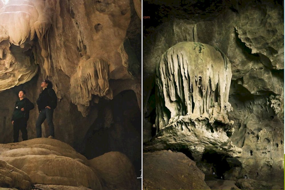 Layered rock formations twist and turn like fossilized ocean waves